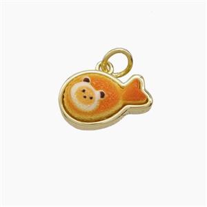 Copper Pendant Pave Resin bead, Gold Plated, approx 9-14mm