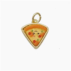 Copper Pendant Pave Resin bead, Gold Plated, approx 12mm