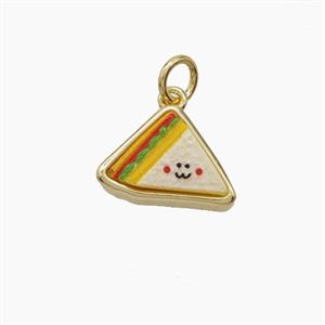 Copper Pendant Pave Resin bead, Gold Plated, approx 10-14mm