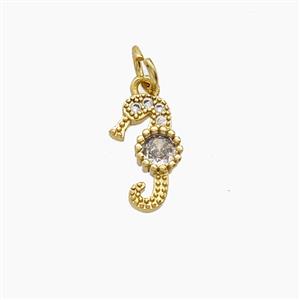 Copper Pendant Pave Zircon, Gold Plated, approx 7-12mm
