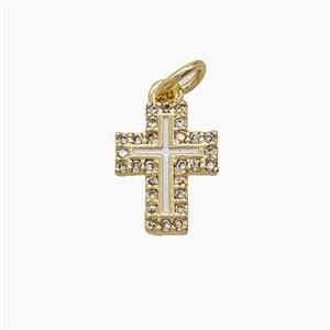Copper Pendant Pave Zircon, Gold Plated, approx 9-11.5mm