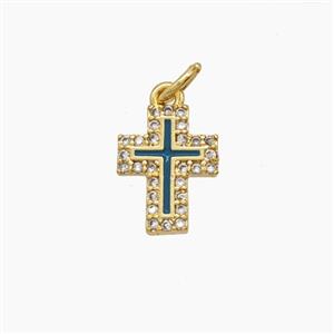 Copper Pendant Pave Zircon, Gold Plated, approx 9-11.5mm