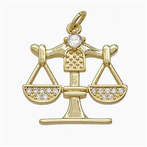 Copper Pendant Pave Zircon, Gold Plated, approx 19-21mm