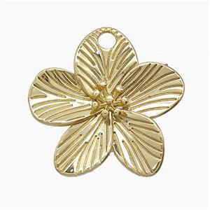 Copper Pendant Pave Zircon, Gold Plated, approx 28mm