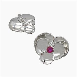 Copper Pendant Pave Zircon, Gold Plated, approx 27mm