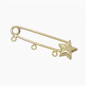 Copper Brooch, Gold Plated, approx 10-36mm