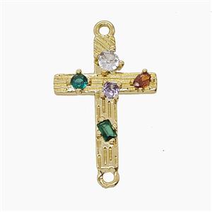 Enamel Copper Pendant Pave Zircon, Gold Plated, approx 16-22mm