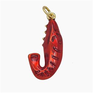 Enamel Copper Pendant Pave Zircon, Gold Plated, approx 13-21mm