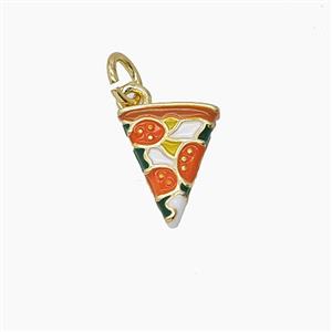 Enamel Copper Pendant Pave Zircon, Gold Plated, approx 9-11mm