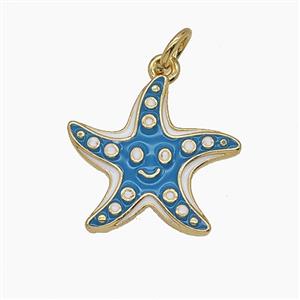 Enamel Copper Pendant Pave Zircon, Gold Plated, approx 17mm
