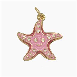 Enamel Copper Pendant Pave Zircon, Gold Plated, approx 17mm