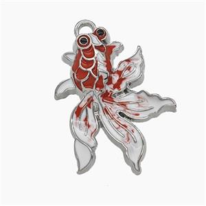 Enamel Copper Pendant, Gold Plated, approx 19-24mm