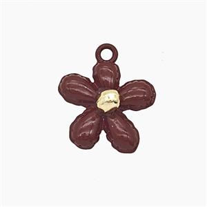 Enamel Copper Pendant, Gold Plated, approx 14mm