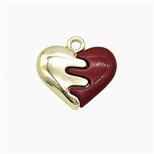 Enamel Copper Pendant, Gold Plated, approx 15mm