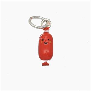 Enamel Copper Pendant, Silver Plated, approx 5-13mm