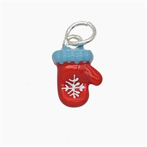 Enamel Copper Pendant, Silver Plated, approx 9-12mm