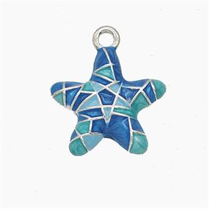 Enamel Copper Pendant, Silver Plated, approx 16.5mm