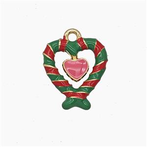 Enamel Copper Pendant, Gold Plated, approx 13-15mm