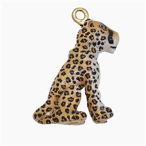 Enamel Copper Pendant, Gold Plated, approx 14-19mm