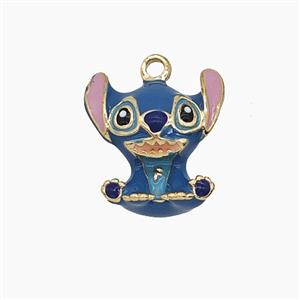 Enamel Copper Pendant, Gold Plated, approx 13-14mm