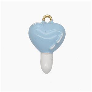 Enamel Copper Pendant, Gold Plated, approx 11-15mm