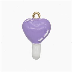 Enamel Copper Pendant, Gold Plated, approx 11-15mm