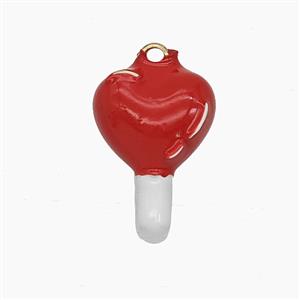 Enamel Copper Pendant, Gold Plated, approx 11-15mm