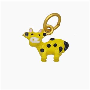 Enamel Copper Pendant, Gold Plated, approx 10-15mm