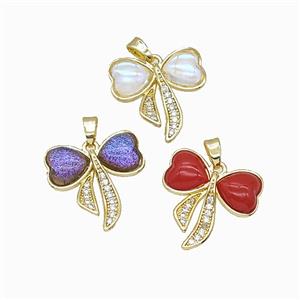 Copper Pendant Pave Resin Bead, Gold Plated, approx 20mm