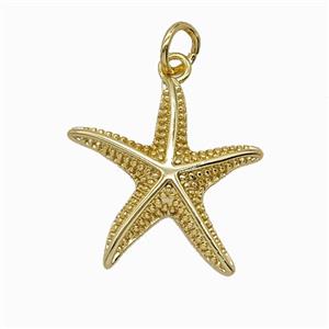 Copper Starfish Pendant Gold Plated, approx 18-19mm