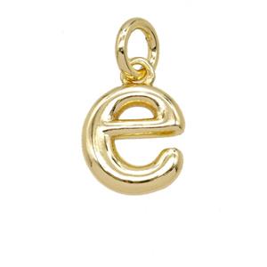 Copper Letter-e Pendant Gold Plated, approx 12-22mm
