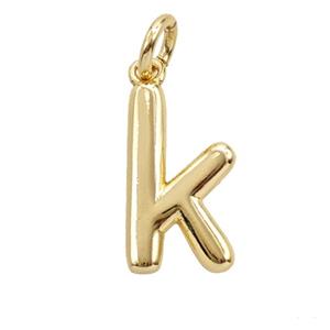 Copper Letter-k Pendant Gold Plated, approx 12-22mm
