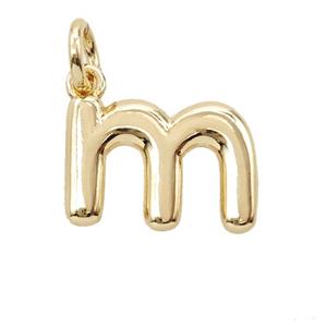 Copper Letter-m Pendant Gold Plated, approx 12-22mm