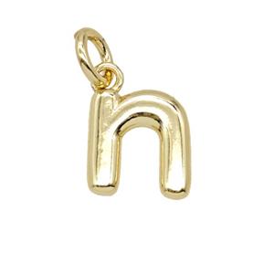 Copper Letter-n Pendant Gold Plated, approx 12-22mm