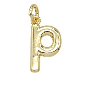 Copper Letter-p Pendant Gold Plated, approx 12-22mm