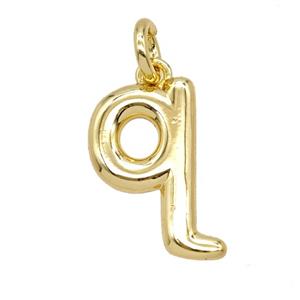 Copper Letter-q Pendant Gold Plated, approx 12-22mm