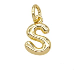 Copper Letter-s Pendant Gold Plated, approx 12-22mm