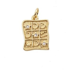 Copper Moon And Star Pendant Pave Zirconia Gold Plated, approx 11-13mm