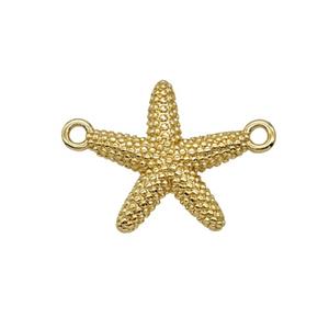 Copper Starfish Pendant 2loops Gold Plated, approx 16mm