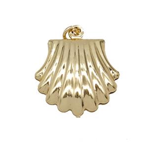 Copper Scallop Shell Pendant Gold Plated, approx 16mm