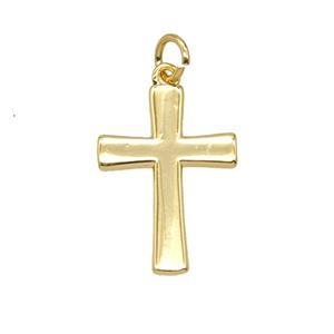 Copper Cross Pendant Gold Plated, approx 14.5-22mm