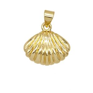 Copper Scallop Shell Pendant 18K Gold Plated, approx 12-16mm