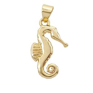 Copper Seahorse Pendant 18K Gold Plated, approx 12-17.5mm