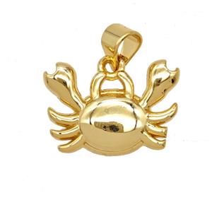 Copper Crab Pendant 18K Gold Plated, approx 14-17mm