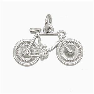 Copper Bicycle Pendant Platinum Plated, approx 11-19mm