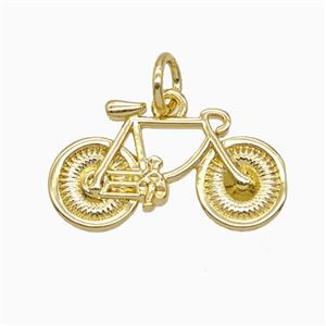 Copper Bicycle Pendant Gold Plated, approx 11-19mm