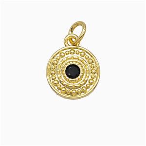 Copper Sun Pendant Pave Zirconia Gold Plated, approx 11mm