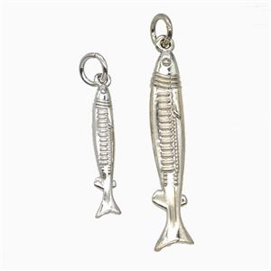 Copper Fish Pendant Platinum Plated, approx 3-20mm
