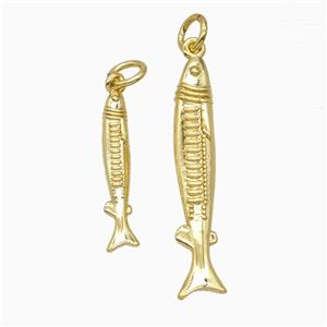 Copper Fish Pendant Gold Plated, approx 3-20mm