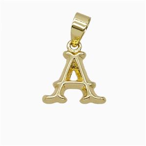 Copper Letter Pendant, Platinum Plated, approx 10-13mm